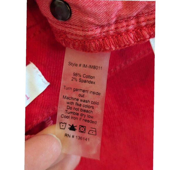 NWT Isaac Mizrahi Jeans Red Skinny Corduroys Size 4 - Picture 5 of 7